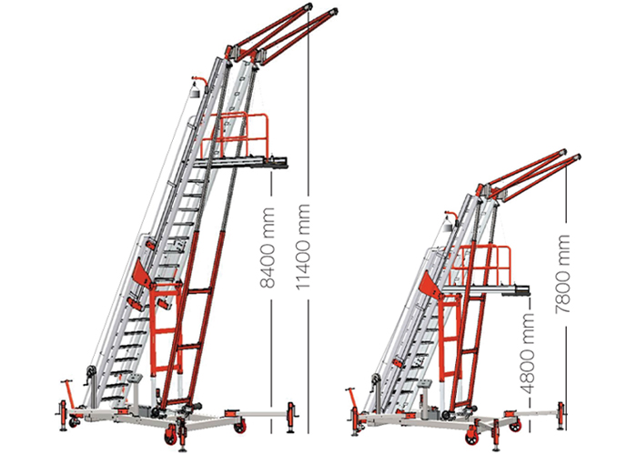 Elevating high-altitude anti fall protection ladder