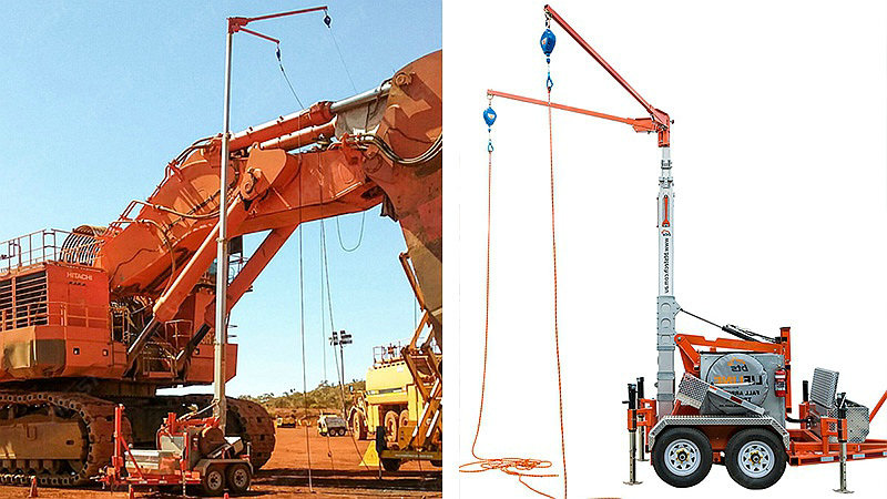 Wheel mounted lifting high-altitude fall protection device